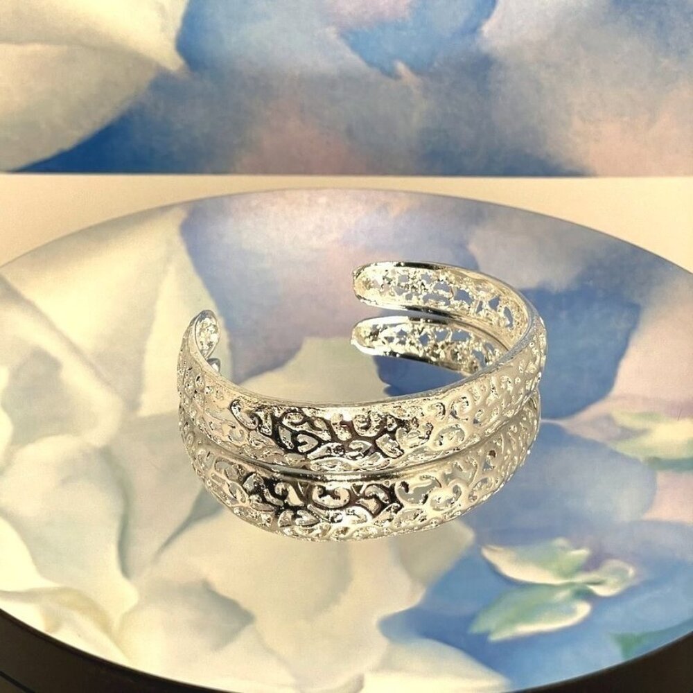 Emberly Selena Silver Filigree Cuff Bracelet Gift Packaged - Picture 10 of 10
